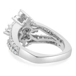 14 Karat White Gold Vintage Diamond Waterfall Ring