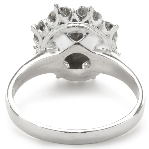 14 Karat White Gold Vintage Art Deco Diamond Cluster Ring