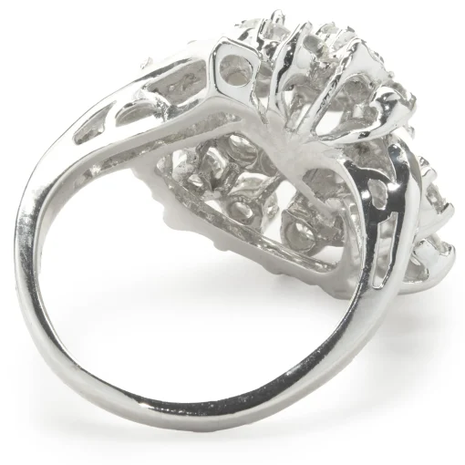 14 Karat White Gold Vintage Diamond Cocktail Ring