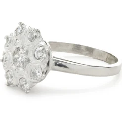 14 Karat White Gold Vintage Art Deco Diamond Cluster Ring