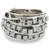 14 Karat White Gold Wide Diamond Bridge Cigar Band