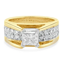 14 Karat Yellow & White Gold Princess Cut Diamond Engagement Ring
