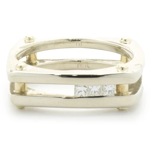 14 Karat Yellow & White Gold Diamond Dual Structure Ring