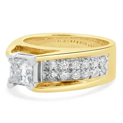 14 Karat Yellow & White Gold Princess Cut Diamond Engagement Ring