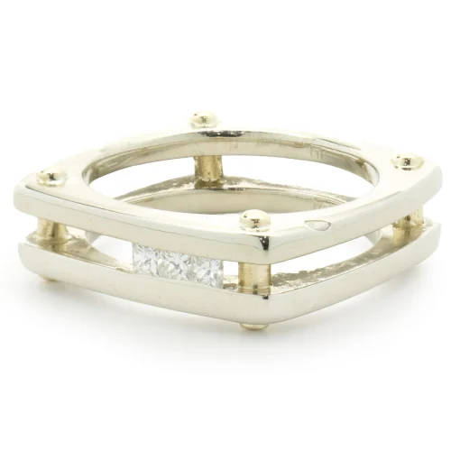 14 Karat Yellow & White Gold Diamond Dual Structure Ring