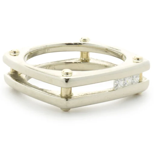 14 Karat Yellow & White Gold Diamond Dual Structure Ring