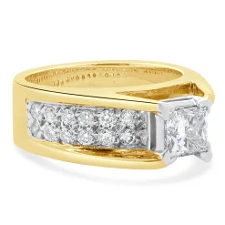 14 Karat Yellow & White Gold Princess Cut Diamond Engagement Ring