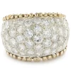 14 Karat Yellow and White Gold Pave Diamond Cigar Band
