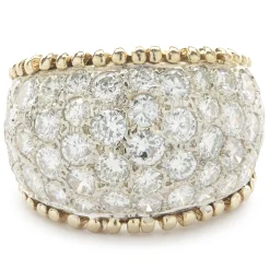 14 Karat Yellow and White Gold Pave Diamond Cigar Band
