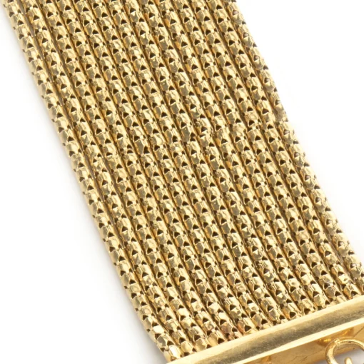 14 Karat Yellow and White Gold Mesh Oval Link Bracelet