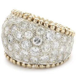 14 Karat Yellow and White Gold Pave Diamond Cigar Band