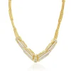 18 Karat Yellow Gold Baguette Diamond Chevron Collar Necklace