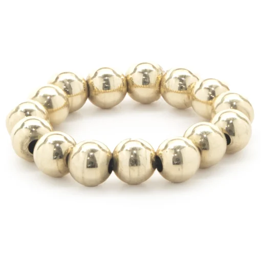 14 Karat Yellow Gold Beaded Flex Ring