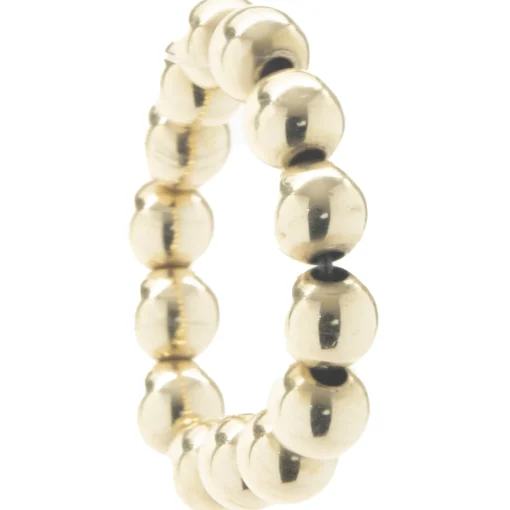 14 Karat Yellow Gold Beaded Flex Ring
