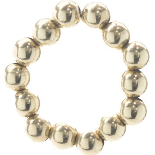 14 Karat Yellow Gold Beaded Flex Ring