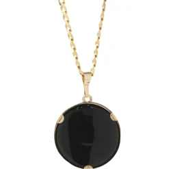 14 Karat Yellow Gold Black Onyx Sagittarius Necklace