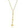 14 Karat Yellow Gold Butterfly Mirror Chain Necklace