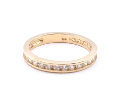 14 Karat Yellow Gold Channel Set Diamond Band