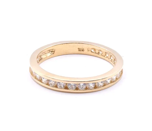 14 Karat Yellow Gold Channel Set Diamond Band