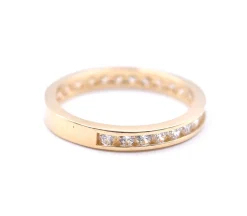 14 Karat Yellow Gold Channel Set Diamond Band