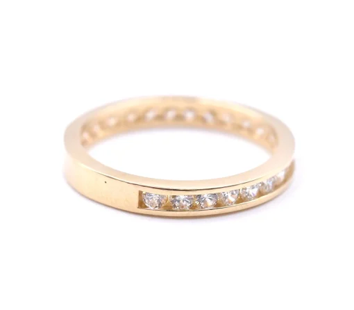 14 Karat Yellow Gold Channel Set Diamond Band