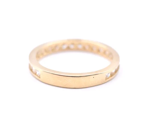 14 Karat Yellow Gold Channel Set Diamond Band