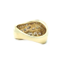 14 Karat Yellow Gold Channel Set Diamond Baguette Ring