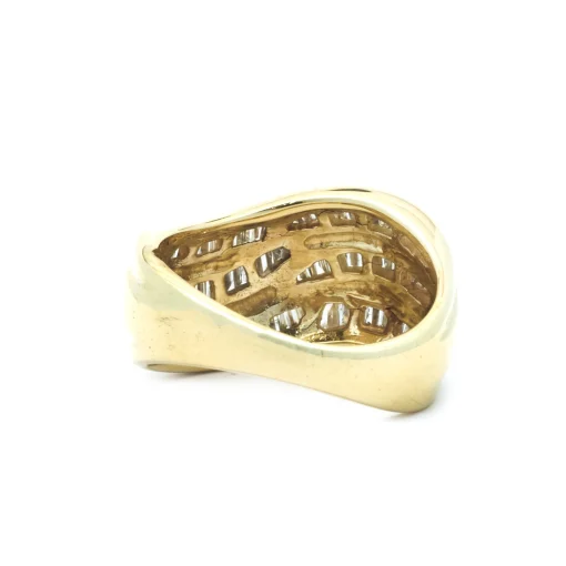 14 Karat Yellow Gold Channel Set Diamond Baguette Ring