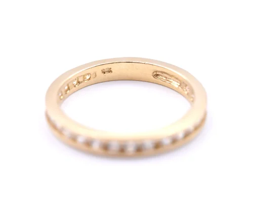 14 Karat Yellow Gold Channel Set Diamond Band