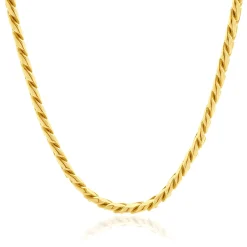 18 Karat Yellow Gold Cuban Link Chain Necklace with Diamond Clasp