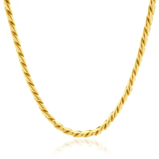 18 Karat Yellow Gold Cuban Link Chain Necklace with Diamond Clasp