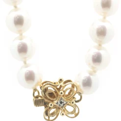 14 Karat Yellow Gold Cultured Pearl Collar Necklace