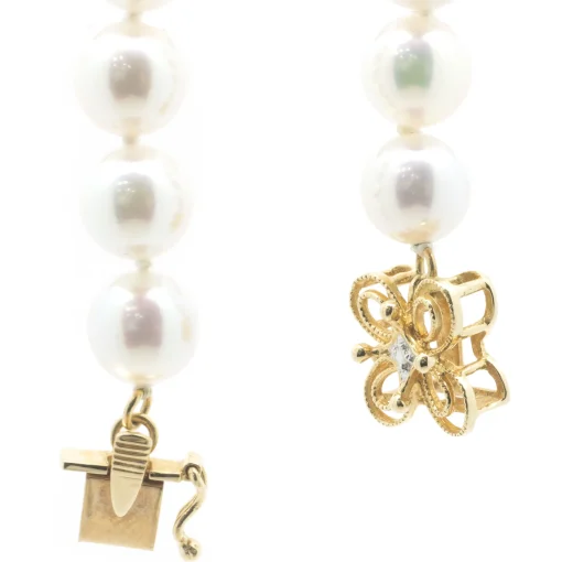 14 Karat Yellow Gold Cultured Pearl Collar Necklace
