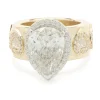 14 Karat Yellow Gold Custom Designed Pear Cut Diamond Engagement Ring