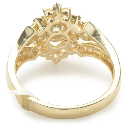 14 Karat Yellow Gold Deco Style Diamond Ring