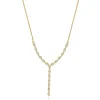 14 Karat Yellow Gold Diamond Lariat Necklace