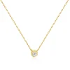 14 Karat Yellow Gold Diamond Solitaire Necklace