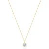 14 Karat Yellow Gold Diamond Solitaire Necklace