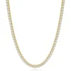 14 Karat Yellow Gold Diamond Inline Tennis Necklace