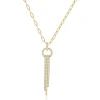 14 Karat Yellow Gold Diamond Three Row Lariat Necklace
