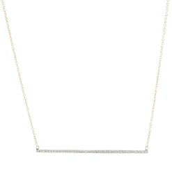 14 Karat Yellow Gold Diamond Bar Necklace