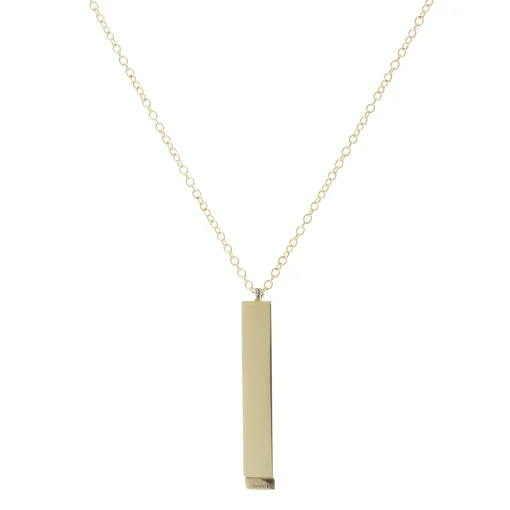14 Karat Yellow Gold Diamond Bar Necklace