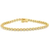 14 Karat Yellow Gold Diamond Tennis Bracelet