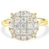 14 Karat Yellow Gold Diamond Cluster Engagement Ring