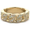 14 Karat Yellow Gold Diamond Cuban Link Ring