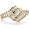 14 Karat Yellow Gold Diamond Baguette Waterfall Ring
