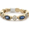 14 Karat Yellow Gold Diamond and Sapphire Star Band