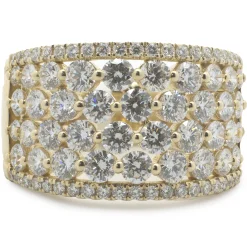 14 Karat Yellow Gold Diamond Cigar Band