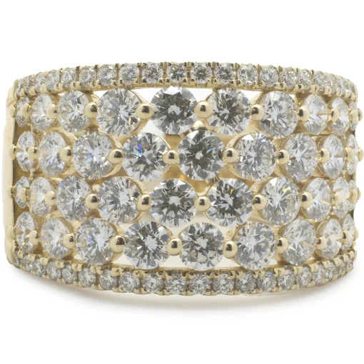 14 Karat Yellow Gold Diamond Cigar Band
