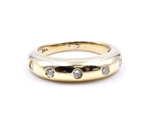 14 Karat Yellow Gold Diamond Band